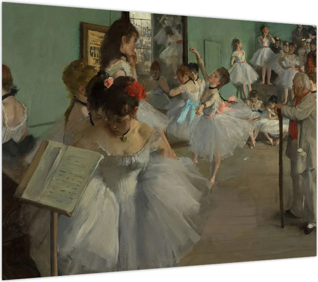 Obraz na szkle - Edgar Degas, The Dance Class, reprodukcje (70x50 cm)