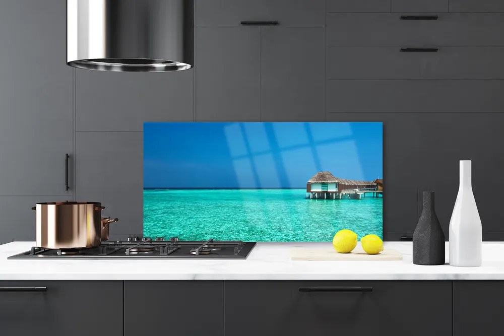 Panel Szklany do Kuchni Krystaliczna Woda I Niebo