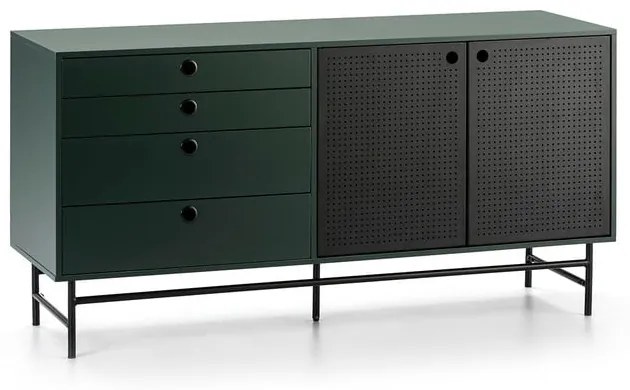 Czarno-zielona komoda Teulat Punto, szer. 150 cm
