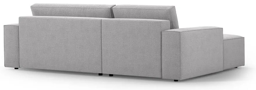 Jasnoszary rozkładany narożnik z materiału bouclé (lewostronny) Jodie – Micadoni Home