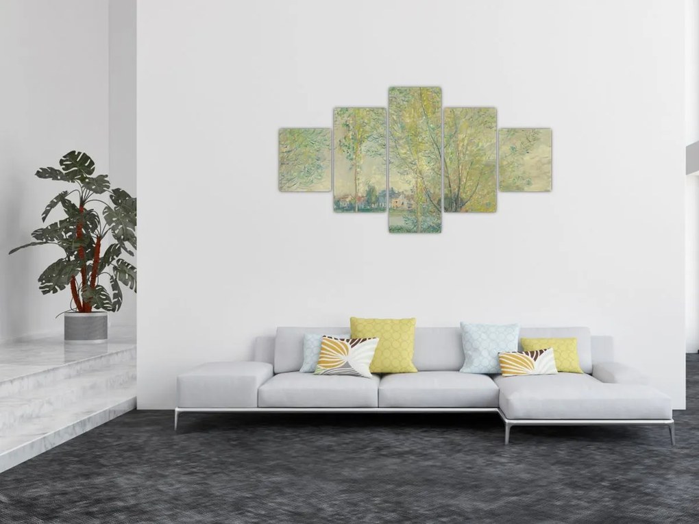 Obraz - Claude Monet, The Willows, reprodukcje (125x70 cm)