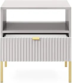 NAYA Stolik nocny S 54 szary | złoty stelaż