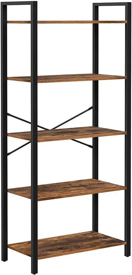 Loftowy regał do salonu z 5 półkami E8-P36