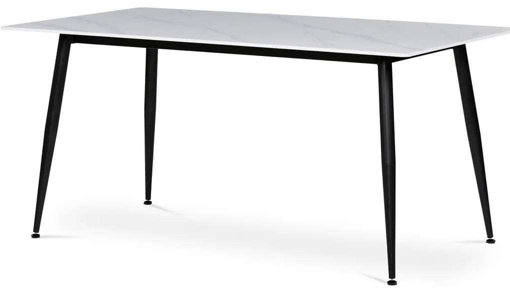 Stół do jadalni 160 x 90 cm, biały marmur