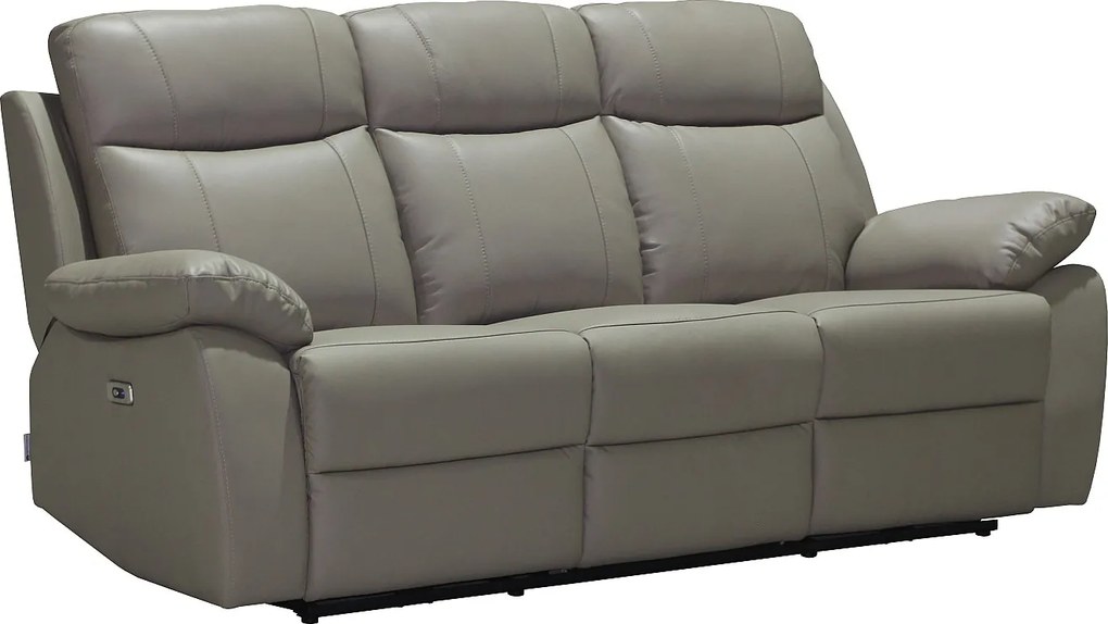 Kanapa 3-osobowa z elektryczną funkcją relaks ze skóry w kolorze taupe VIPINO