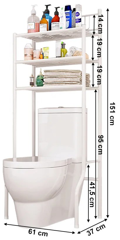 Półka nad toaletą REMIN, biały