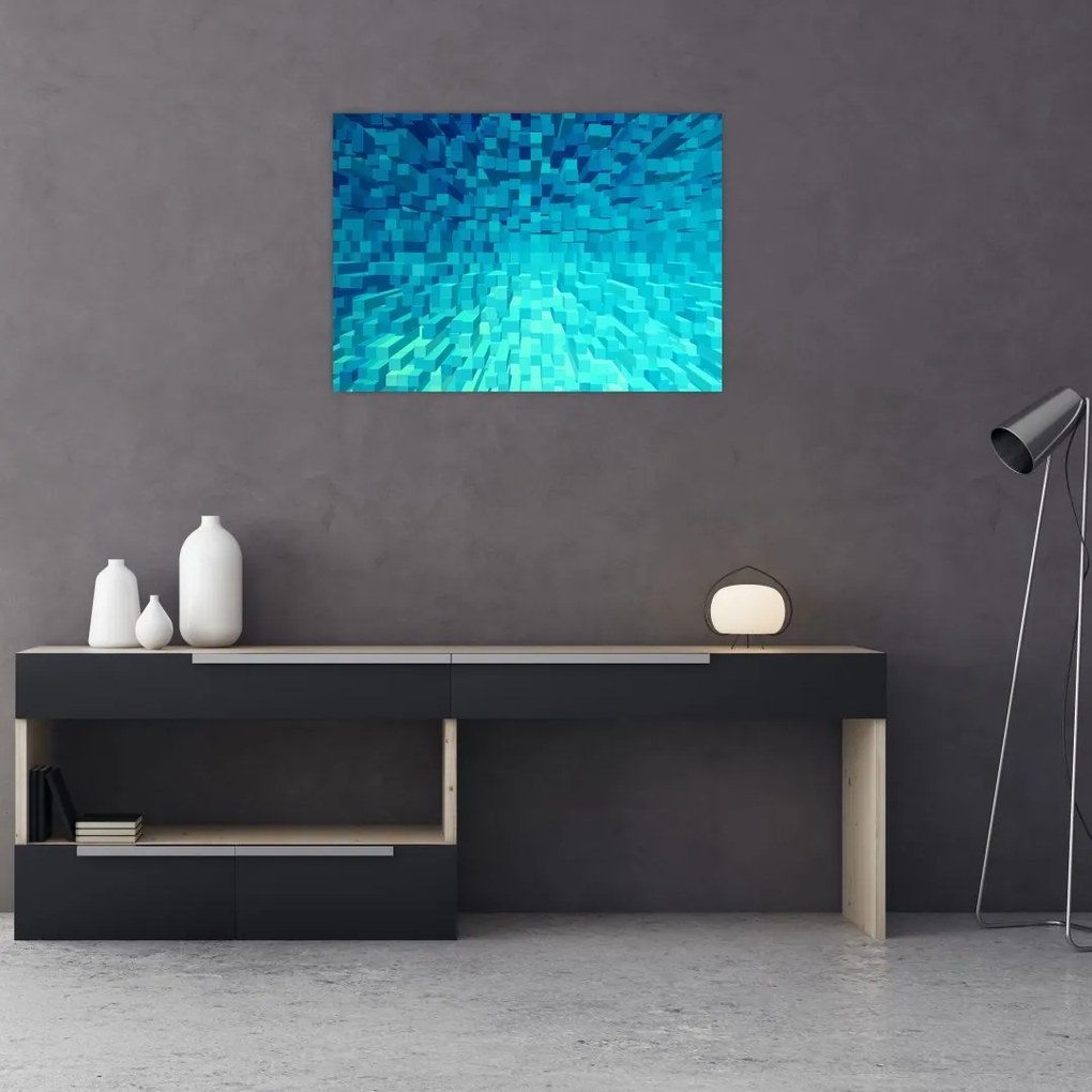 Obraz na szkle - abstrakcyjne kostki (70x50 cm)