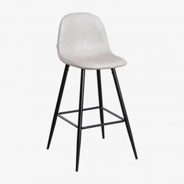 Zestaw 2 Wysokich Stołków Z Imitacji Skóry Glamm Iron & ↑75 Cm & Negro - Sklum