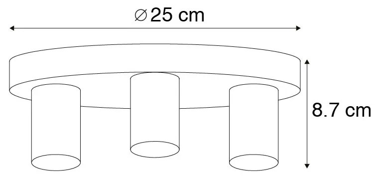 Lampa sufitowa Art Deco okrągła złota - Facil 3Designerski Oswietlenie wewnetrzne