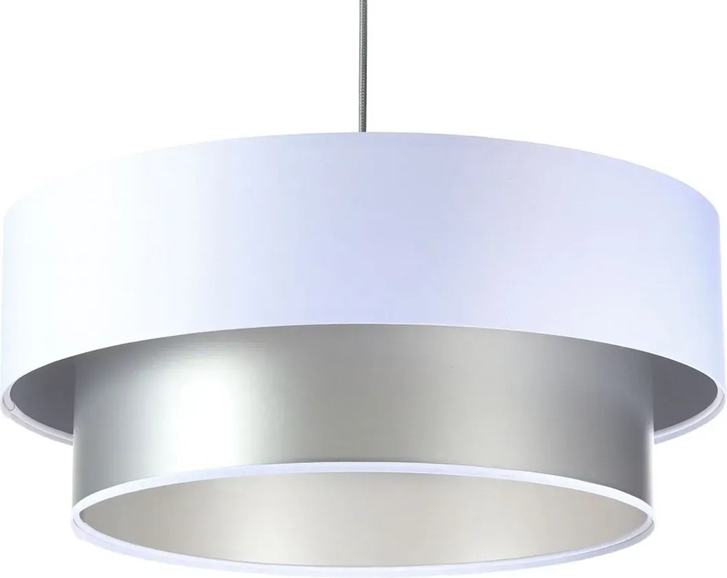 Srebrno-biała nowoczesna lampa wisząca - S420 D6-P44