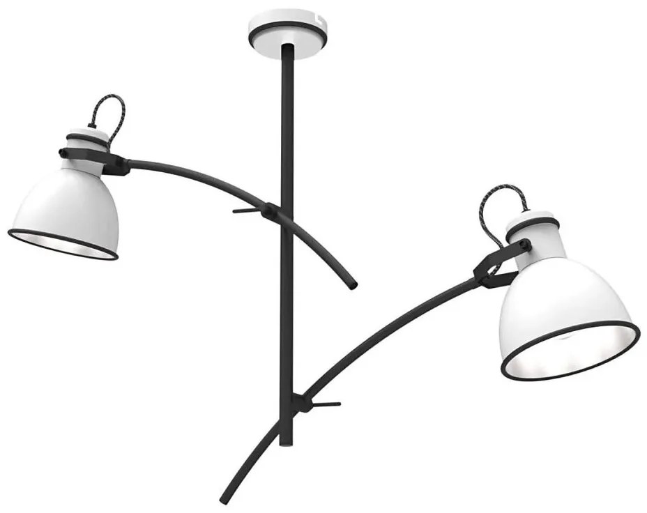 Lampa wisząca na pręcie ZUMBA 2xE27/60W/230V biała/czarna