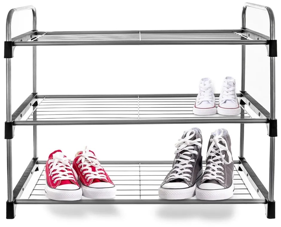 Srebrny metalowy regał na buty – Orion