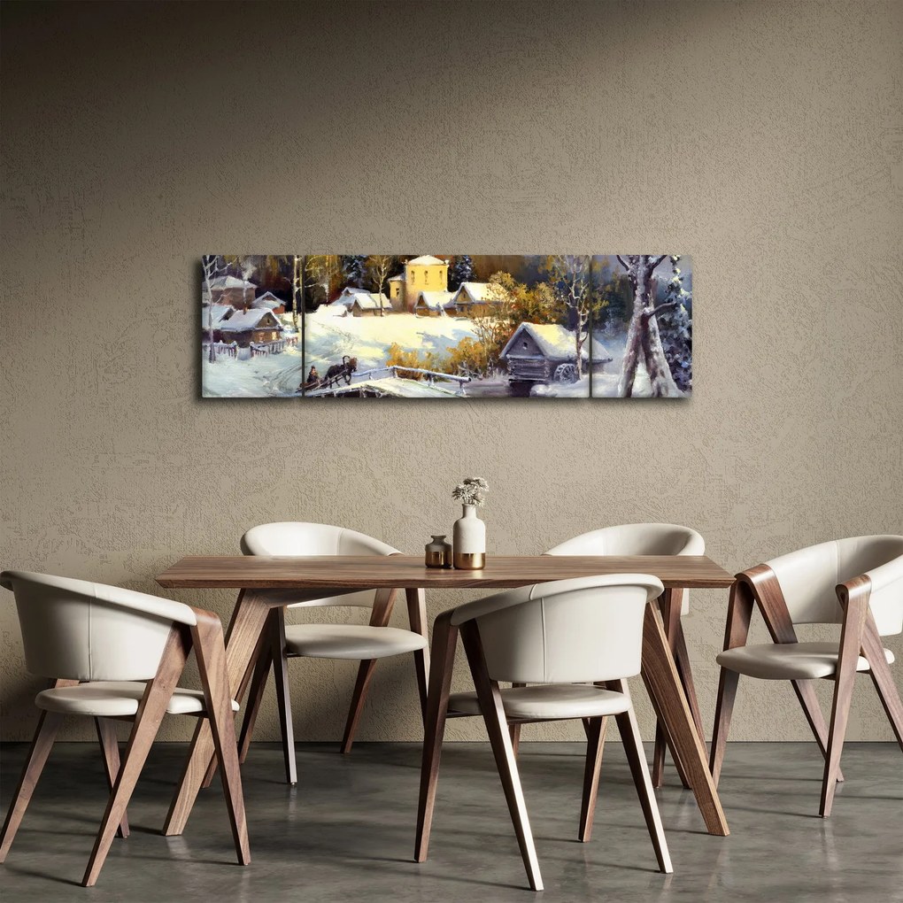 Obraz - Zimowe miasteczko (170x50 cm)