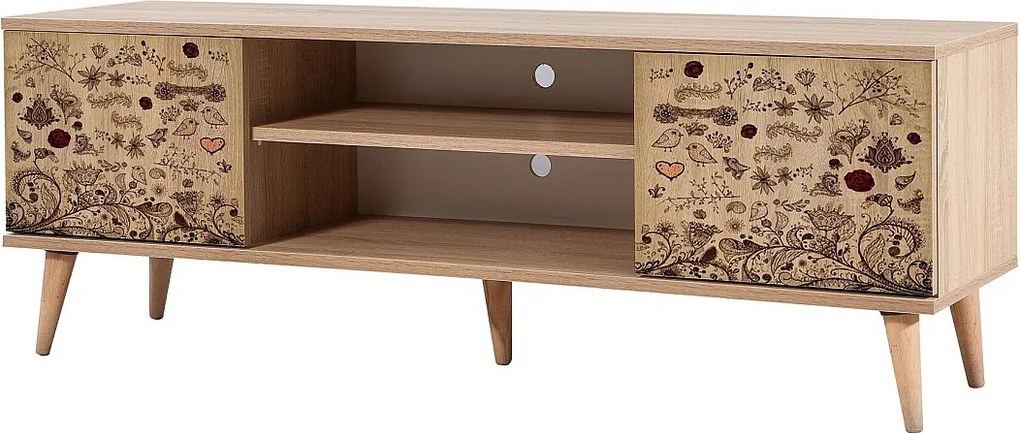 Stojak pod TV – 140 cm – Dąb Sonoma – Melamina