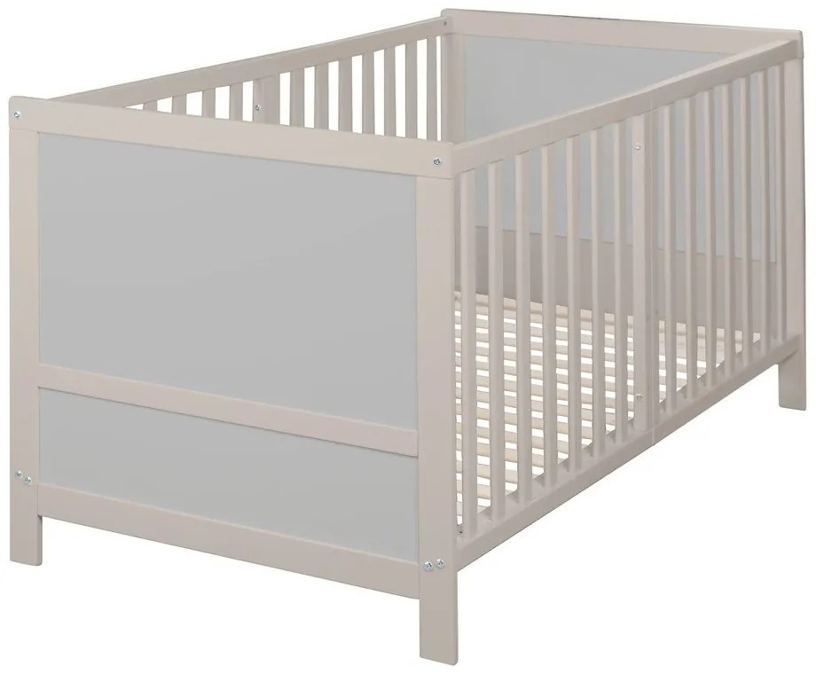 Szare łóżeczko z regulowaną wysokością 70x140 cm Easy Sleep – Roba