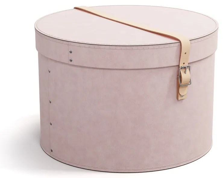 Jasnoróżowe kartonowe pojemniki zestaw 2 szt. z pokrywką ø 37,5x25 cm Rut Restore Paper Laminate – Bigso