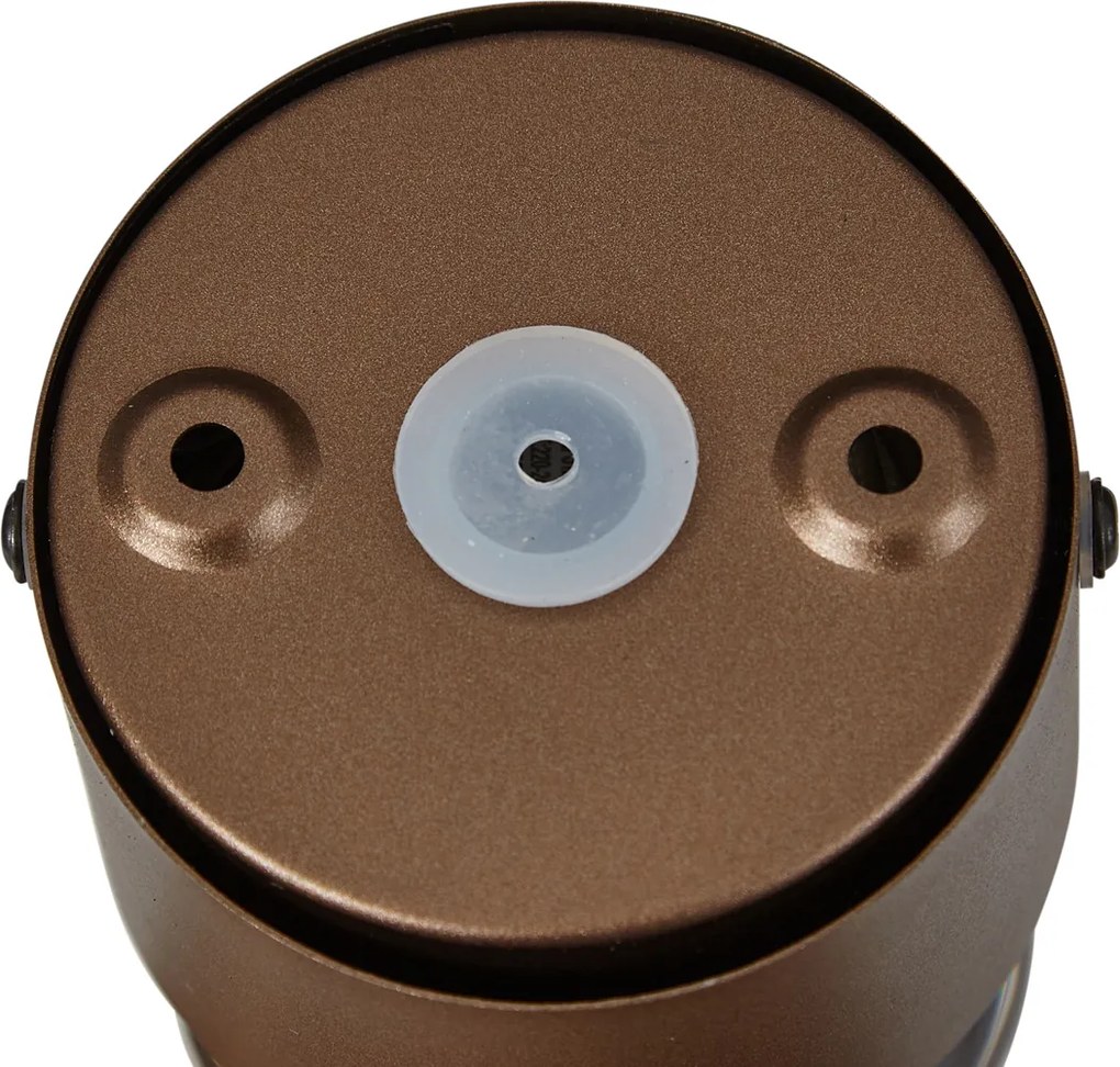 Designerski kinkiet ciemny brąz z LED IP44 - Lens