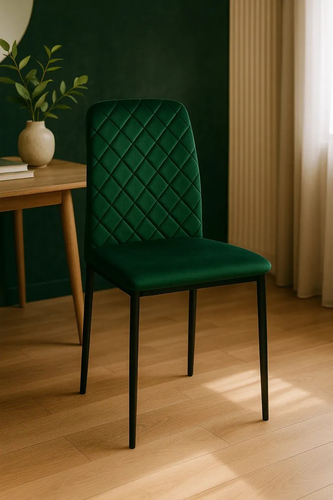 Welurowe ciemnozielone krzesło  P1-G56