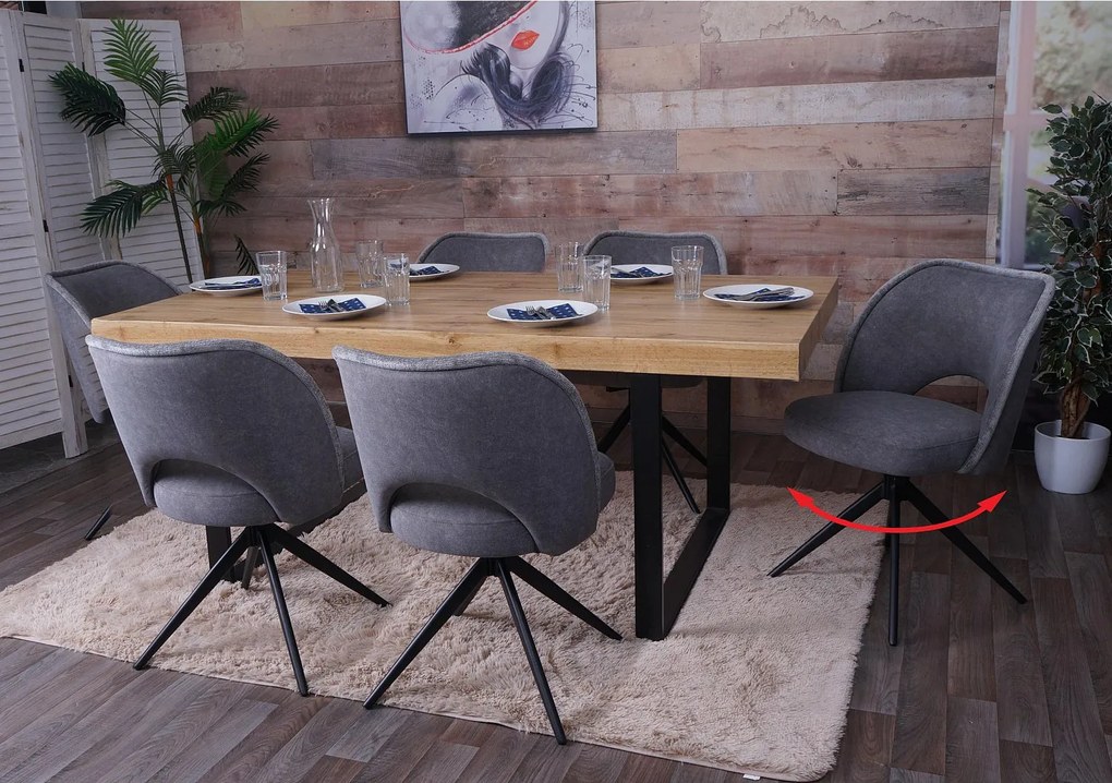 Krzesło do jadalni MCW-N72 (zestaw 6 sztuk),  ciemnoszary