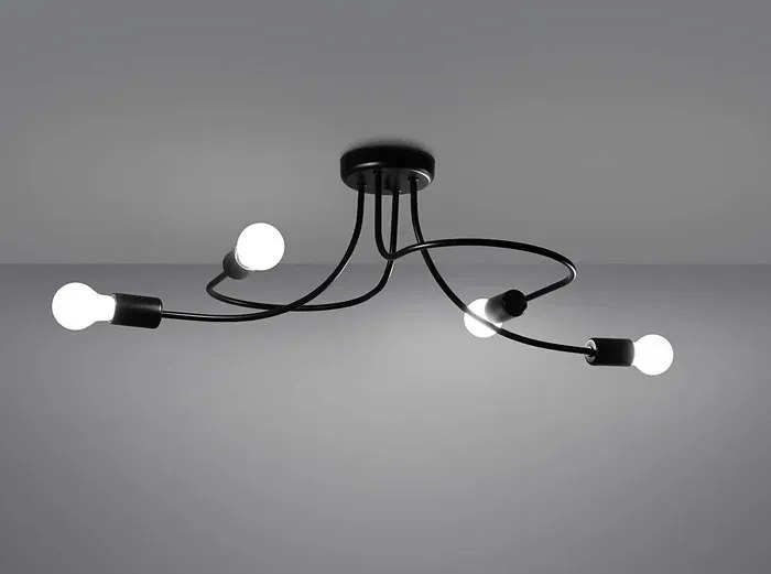 Czarna Nowoczesna Lampa Sufitowa Bez Kloszy B9-G99