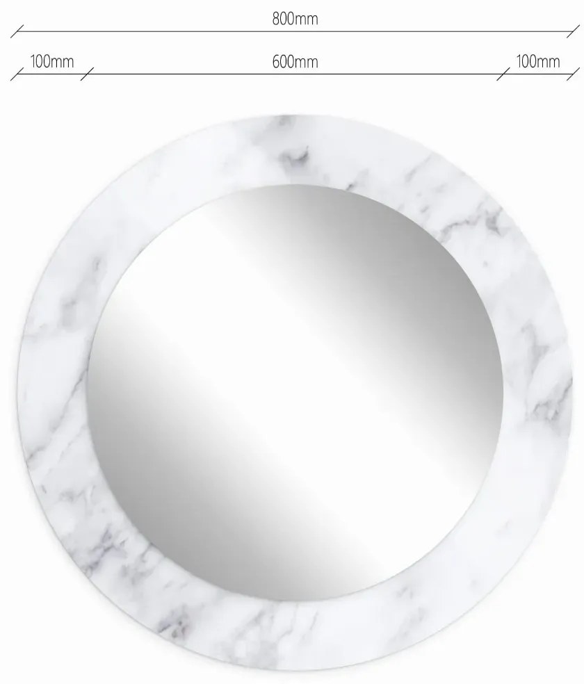 Lustro okrągłe MORENA WHITE MARBLE 80cm biały marmur BALTICA DESIGN