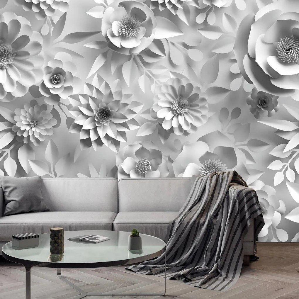 Fototapeta - Białe kwiaty (196x136 cm)