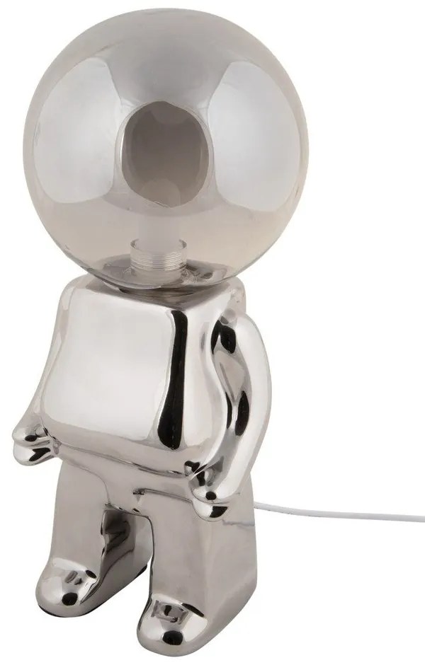 Lampa stołowa LED ze ściemniaczem w kolorze srebra ze szklanym kloszem (wysokość 27 cm) Ross – Leitmotiv