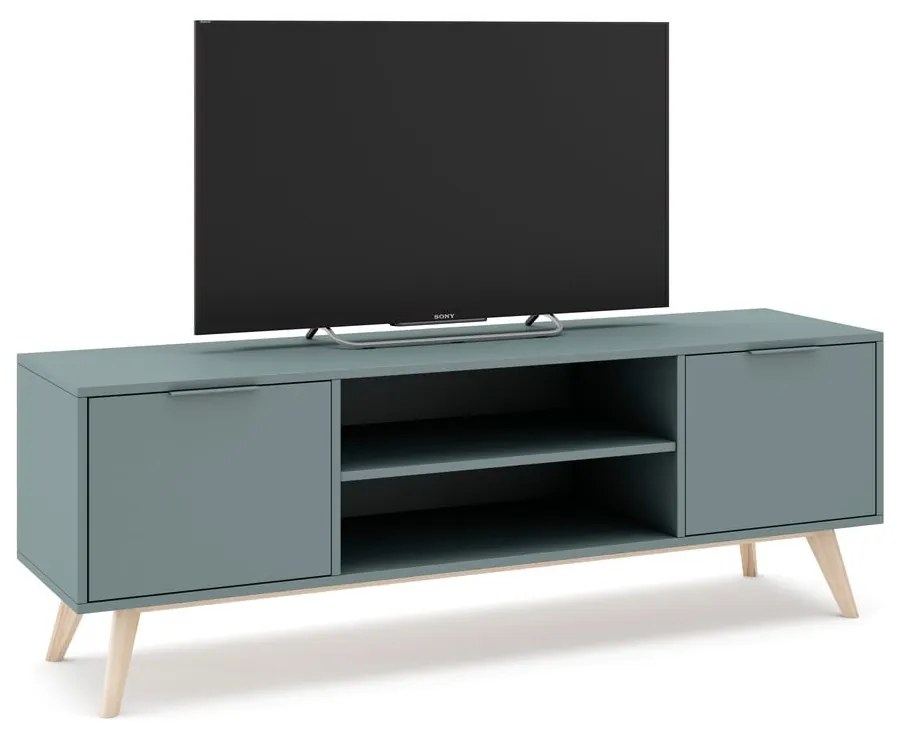 Zielonoszara szafka pod TV 140x53 cm Pisco – Marckeric