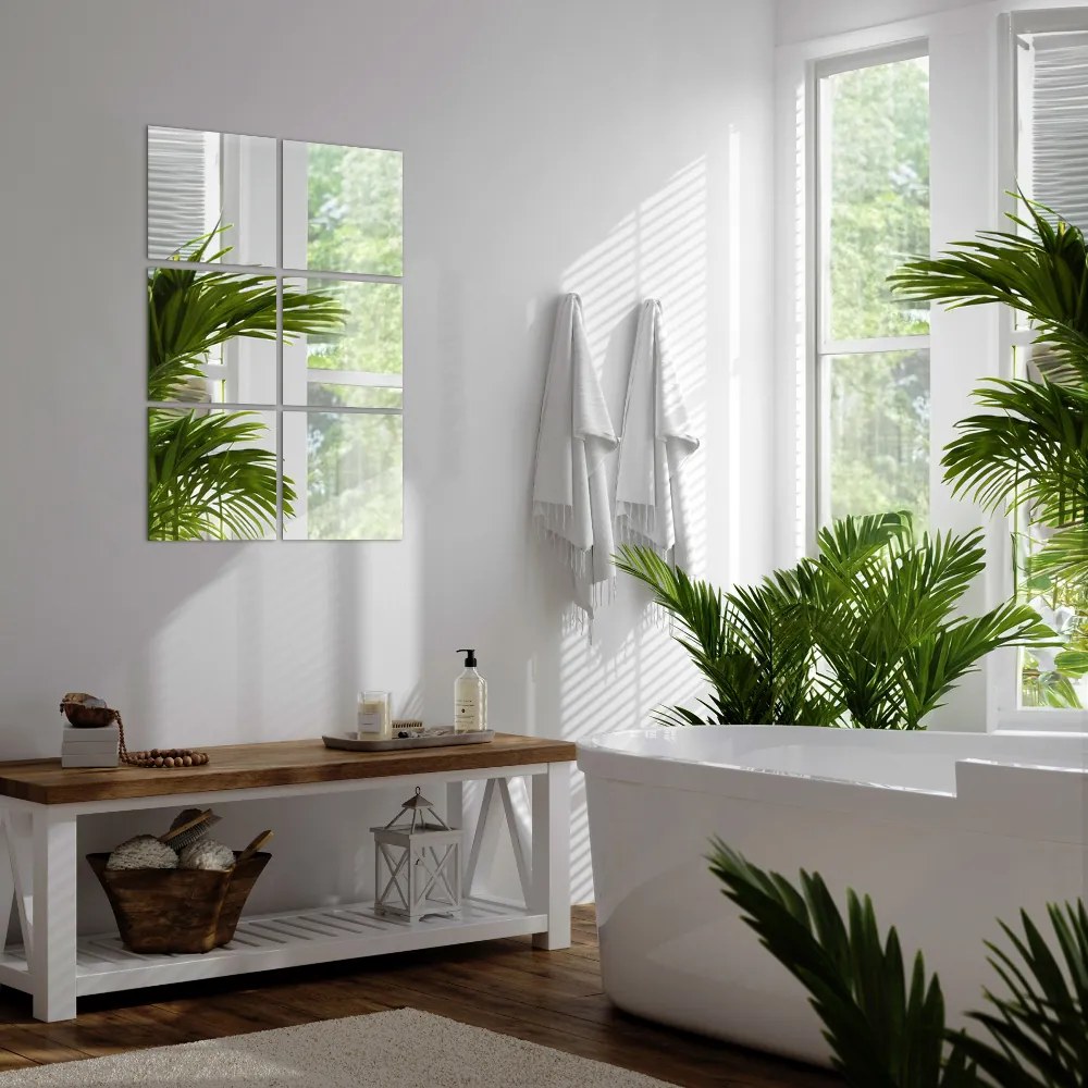 Kwadratowe płytki lustrzane samoprzylepne