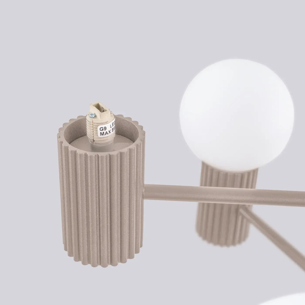 Żyrandol HALO 6 taupe ryflowany  SOLLUX  LIGHTING