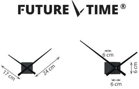 Future Time FT3000CO Cubic copper Designowe zegar samoprzylepny, śr. 50 cm