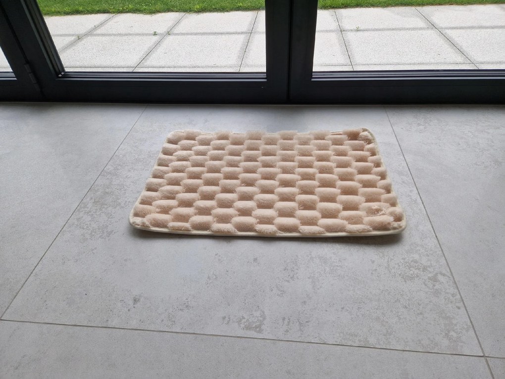 Dywanik antypoślizgowy Kremowy 40x60 cm Dekoracyjny gumowy spód uniwersalny