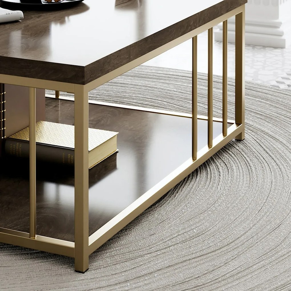 Stolik konferencyjny Zenn Walnut and Gold