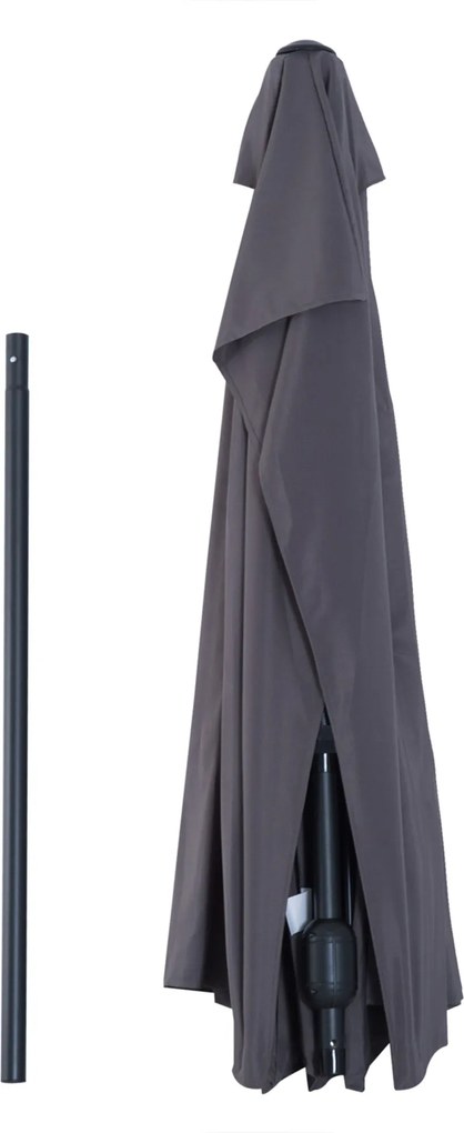 Parasol ogrodowy aluminiowy z korbką półkolisty outsunny