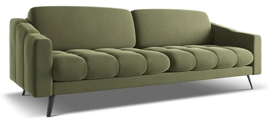 Zielona aksamitna sofa 238 cm Nalu – Makamii