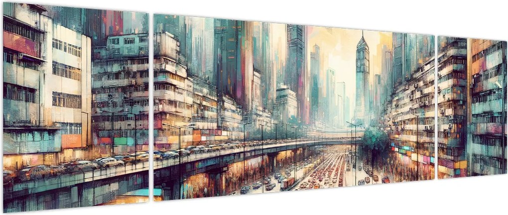 Obraz - Życie w wielkim mieście (170x50 cm)