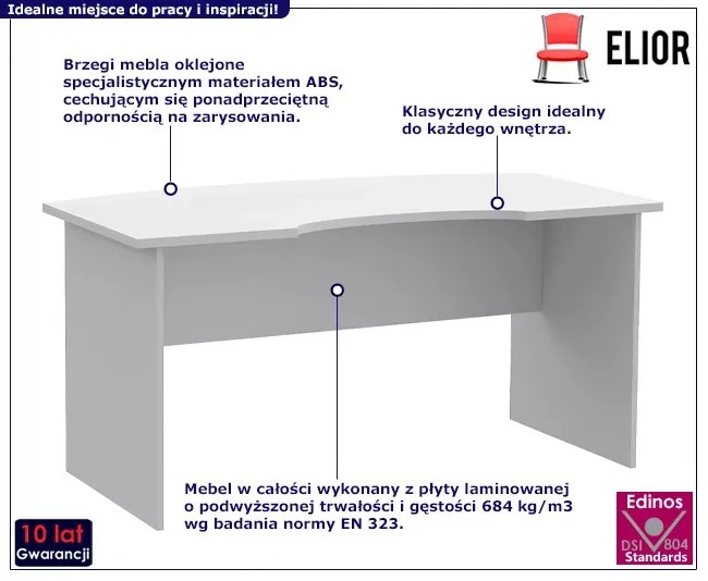 Białe biurko do pracy - Romiks