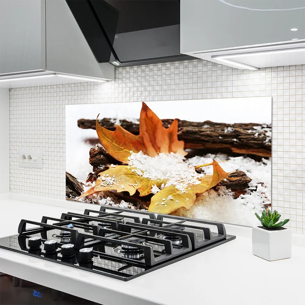 Szkło Dekoracyjne do Kuchni Złoty Liść Jesienny