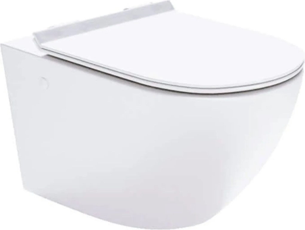 Miska WC wisząca bezkołnierzowa biała DECOS White MINI biała z deską wolnoopadającą Slim