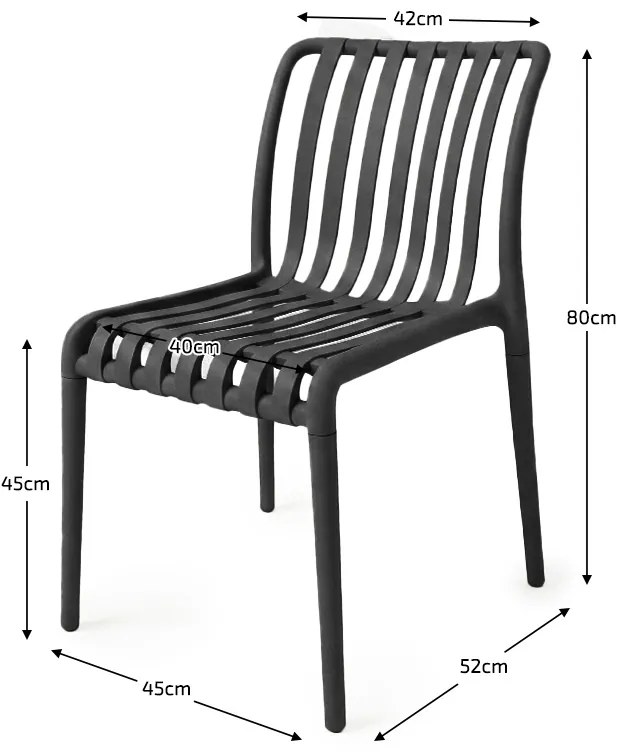 Plastowe krzesło TREGO, antracytowe