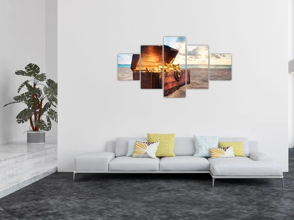 Obraz - Skarb na plaży (125x70 cm)