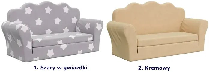 Kremowa 2-osobowa sofa dziecięca - Gretter 3X