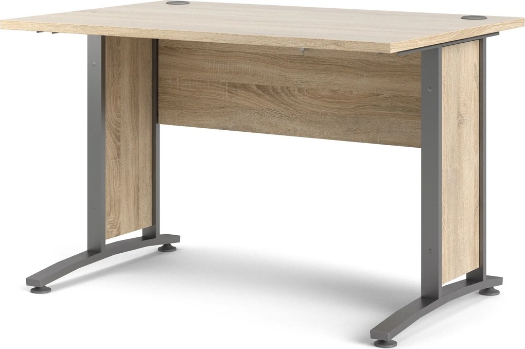 Biurko proste Prima dąb sonoma 120 szare nogi