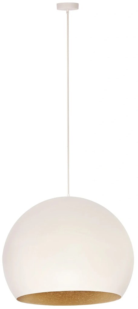 Margo beżowo złota lampa wisząca, częśc sfery, środek złoty, średnica 46cm