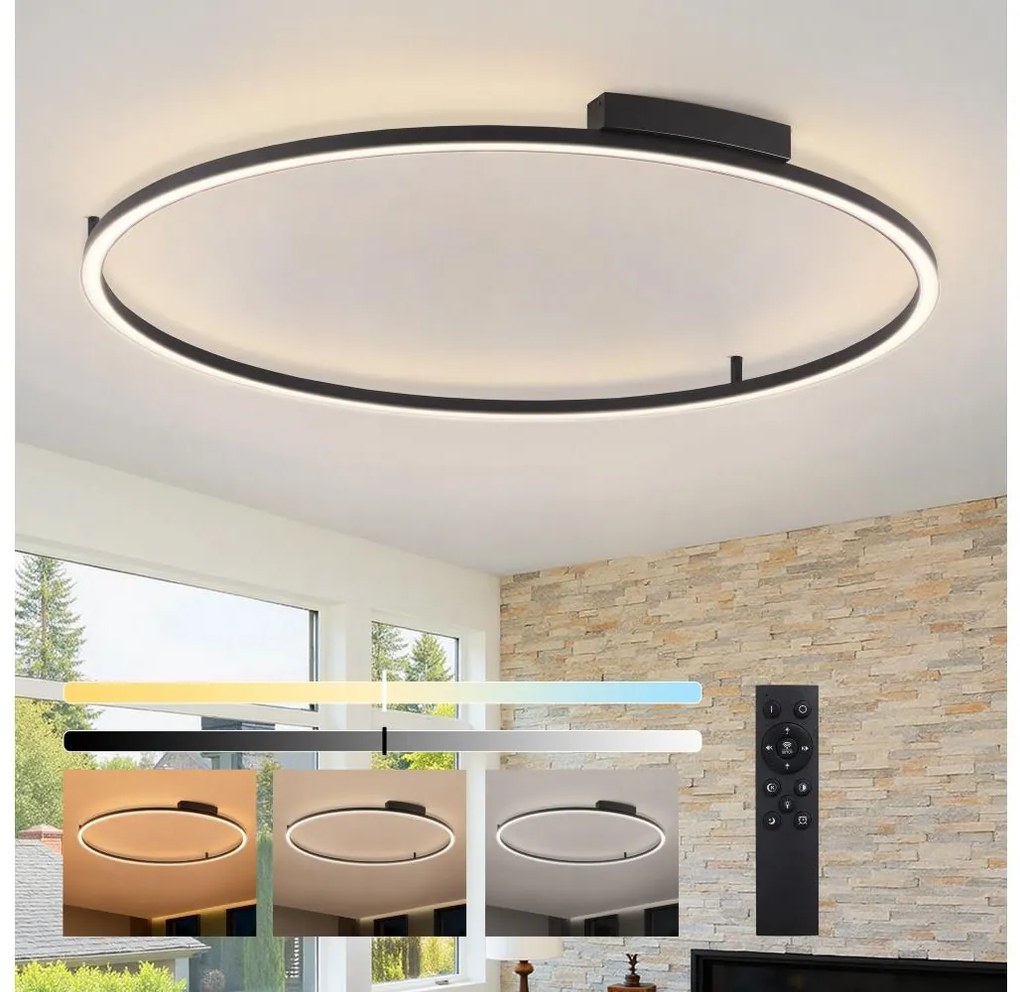 Brilagi - Ściemnialna oprawa LED PORTOFINO LED/85W/230V Ø 120 cm czarna + pilot
