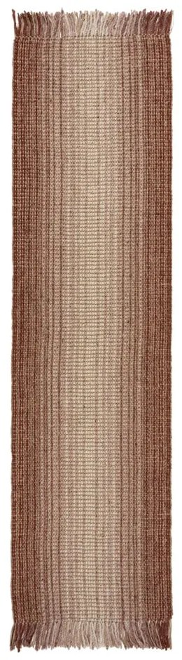 Czerwony dwustronny chodnik z mieszanki juty tkany ręcznie 60x230 cm Jute Ombre Red – Flair Rugs