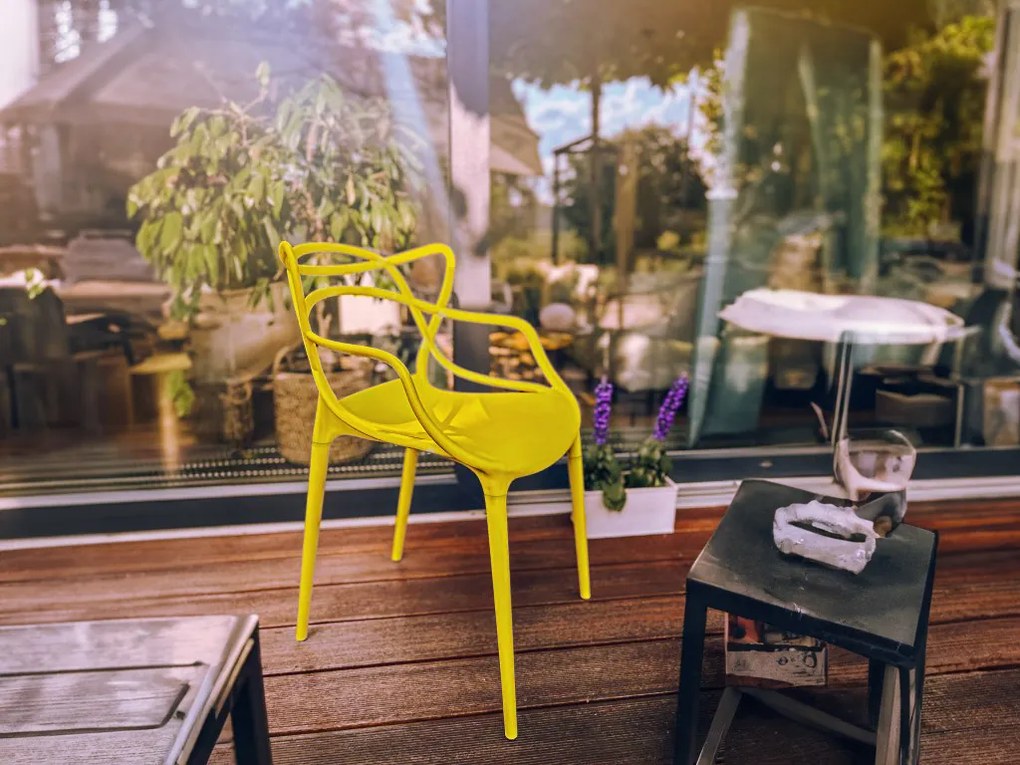 Promocja Żółte krzesło plastikowe KATO II. gatunek