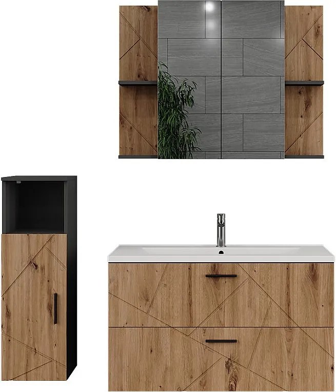 Zestaw mebli łazienkowych antracyt/artisan 100x44.6x57 irma