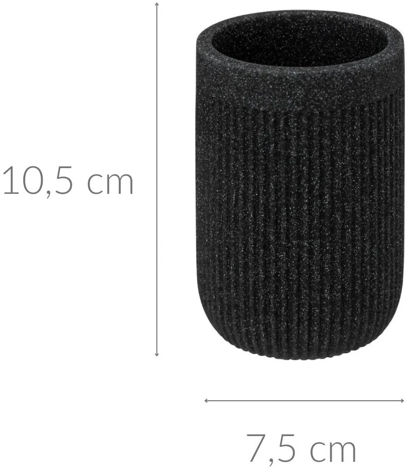 Pojemnik na szczoteczki do zębów, ONYX, łupek, Ø 7 cm