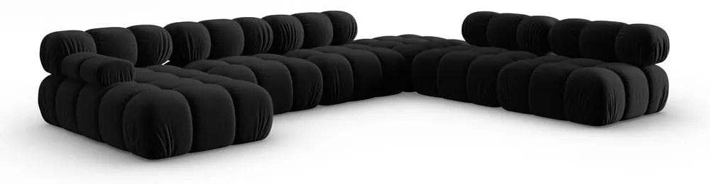 Czarna aksamitna sofa 379 cm Bellis – Micadoni Home